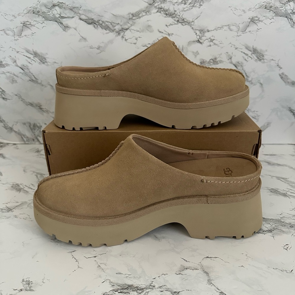 UGG Heights Sand Suede Slip On Casual Clog Shoes Chestnut 1152731 Women Size 12 - Picture 2 of 7